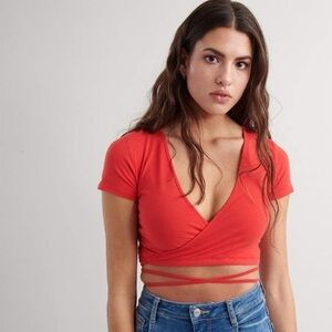 Garage- Red Wrap Crop Top